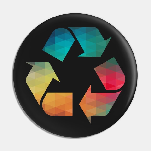 Rainbow recycling symbol Pin by AdiDsgn