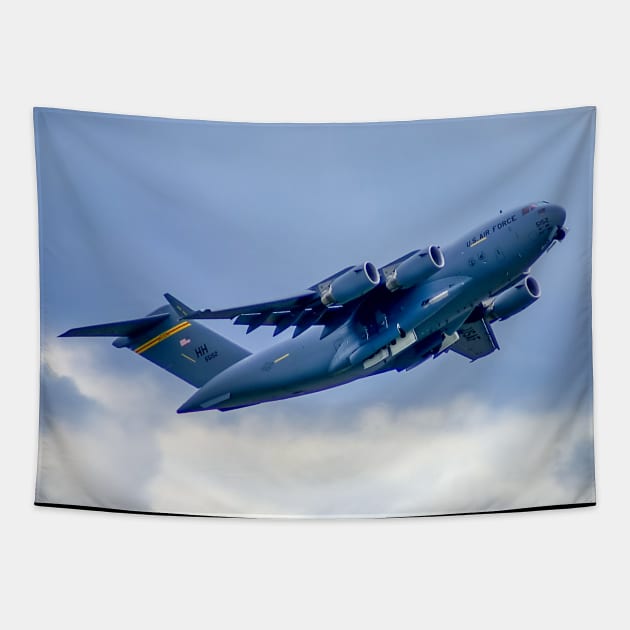 Boeing C-17 Globe Master III Tapestry by Upbeat Traveler