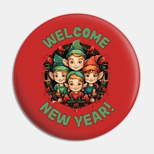 Welcome New Year 2024 Pin