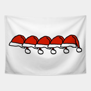 Christmas Santa Hat Five Tapestry