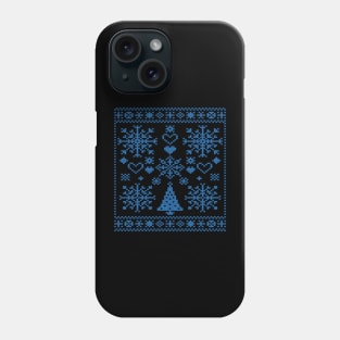 Christmas Lover Cross Pattern Sampler Artistic Design Teal Phone Case