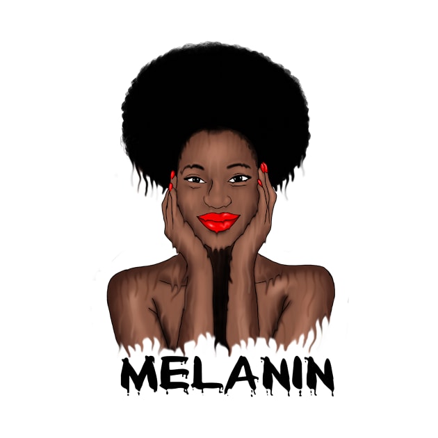 Melanin Drippin Afro Woman Black History by dukito