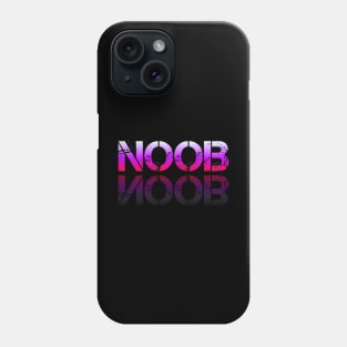 Noob - Graphic Typography - Funny Humor Sarcastic Slang Saying - Pink Gradient Phone Case