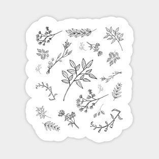 BLACK AND WHITE PLANT ART FOR THOSE  EASILY DISTRACTED BY PLANTS Magnet