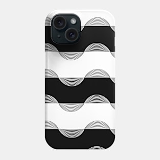 Abstract horizontal stripes wrapped in linear waves pattern Phone Case