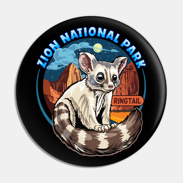American Ringtail Cat at Zion National Park Pin by SuburbanCowboy