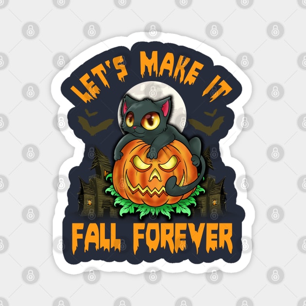 Funny & Cute Cat with Jack o Lantern Halloween Pumpkin Humorous Magnet by creative