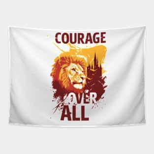 Courage Over All - Lion Head - Fantasy Tapestry