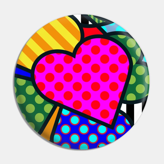 Square Lucky Heart Pin by Art-Frankenberg