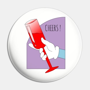 Red Wine Cheers Party Pin