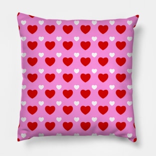 Red and White tiny hearts pattern Pillow
