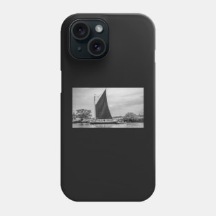 Traditional wherry sailing on the River Bure, Norfolk Broads Phone Case