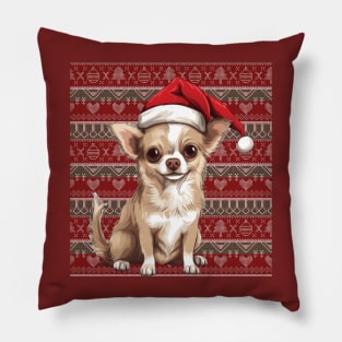 Funny Chihuahua Dog Christmas Ugly Pillow