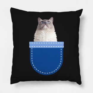 Cat in Pocket (Ragdoll Cat) Pillow