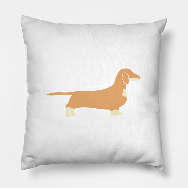 dachshund fawn and cream silhouette Pillow by Wanderingangel