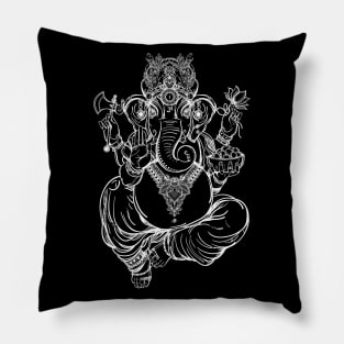 Ganesh: Hindu Spiritual Elephant Lord In Lotus Pose Pillow