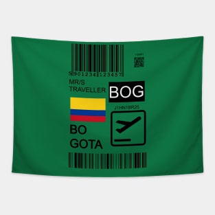 Bogota Colombia travel ticket Tapestry