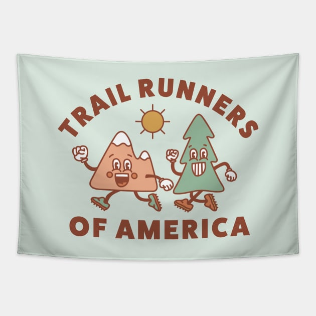 Trail Runners of America Retro Style Vintage Running Graphic Tapestry by PodDesignShop