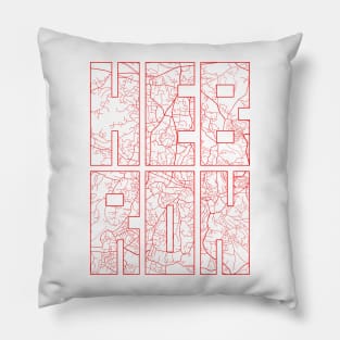 Hebron, Palestine City Map Typography - Oriental Pillow