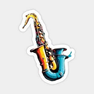 colorful saxophone Magnet