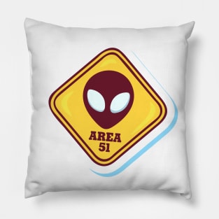 WE ARE HERE ALIEN Sticker Pillow