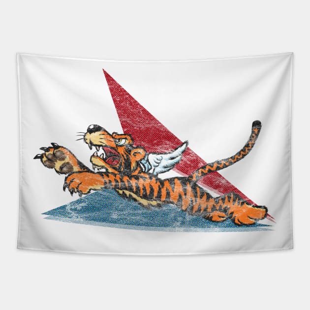 Flying Tigers AVG (distressed) Tapestry by Doc Multiverse Designs