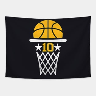 10 Years Old Boy 10th Birthday Basketball Theme Tapestry