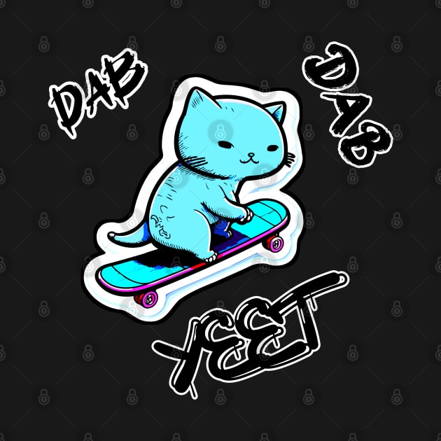 Yeet Dab Skateboard Cat by MaystarUniverse