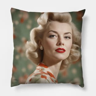 1950s Glam Woman Pillow