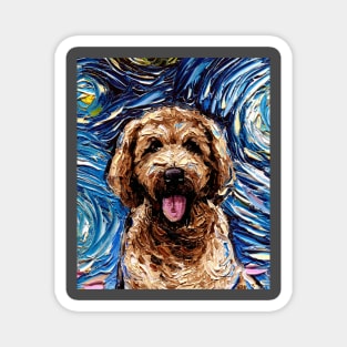 Red Goldendoodle Night (Portrait) Magnet