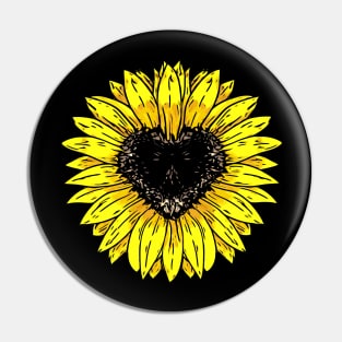 Sunflowers heart, yellow flowers, cute design Pin