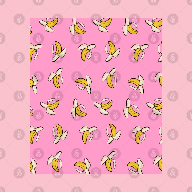 Banana Pattern on Pink by OneThreeSix