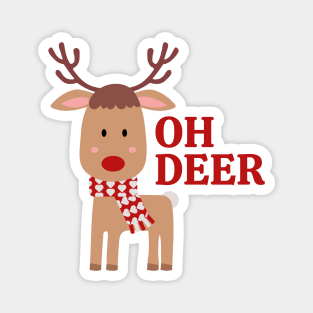 Oh Deer - Cheery RudoReindeer Festive Tee Magnet