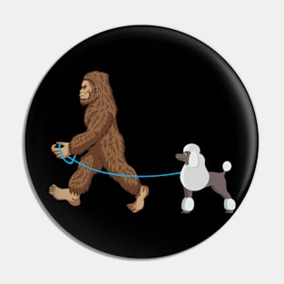 Bigfoot Dog Walk Poodle - Sasquatch Dog Lovers Pin