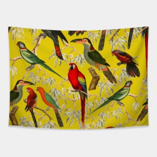 Tropical birds - Yellow Tapestry