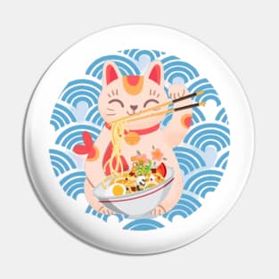 Cat eating spaghetti Pin