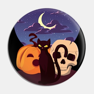 Witch's Black Cat Pin