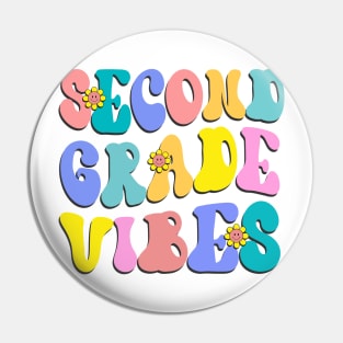 Second Grade Vibes First Day Back to School Teacher Students Pin