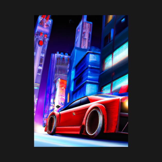 Sports car in Big City by maxcode