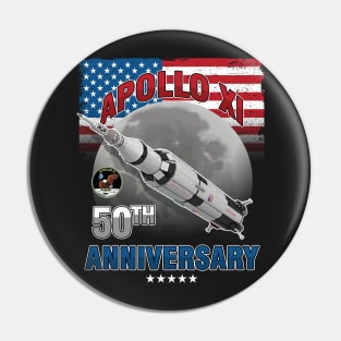 50th anniversary apollo 11 moon landing 1969 2019- Space Gift Pin