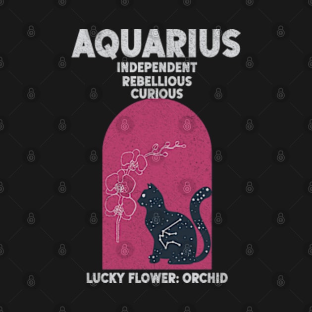 Aquarius Traits Lucky Flower Orchid Boho Zodiac Sign Astrology by Lavender Celeste