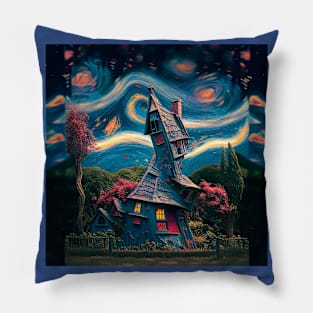 Starry Night Over The Burrow Pillow