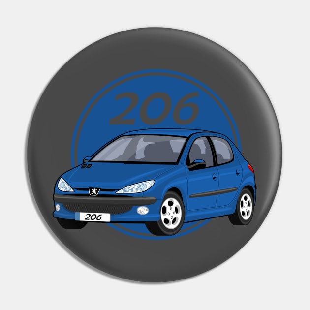 car peugeot 206 sporty cartoon vector blue navy Pin by creative.z