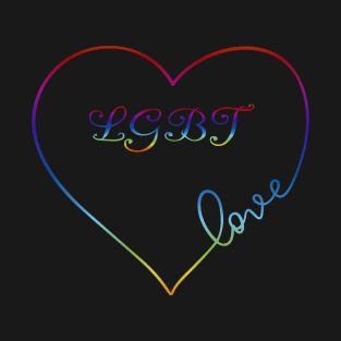 LGBT Rainbow Love Heart Pride Design T-Shirt