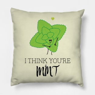 I think You're Mint Fun Foodie Pun Pillow