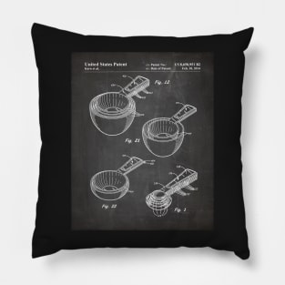 Measuring Spoons Patent - Baker Chef Kitchen Café Décor Art - Black Chalkboard Pillow