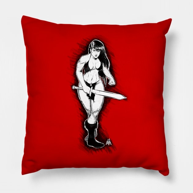 Princess Barbarian Pillow by PickledGenius