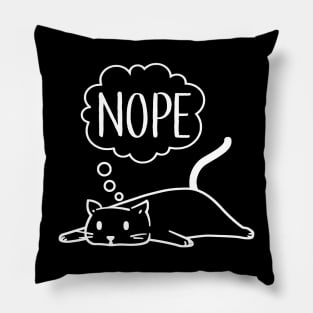 Nope Funny Lazy Cat Pillow