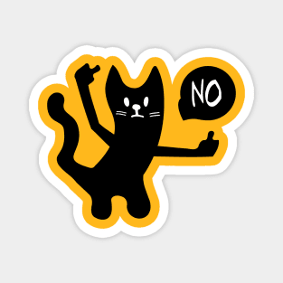 Black Cat Says No yesssssss Magnet