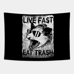 Live Fast Eat Trash Opossum Tapestry